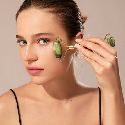 Rodillo facial + gua sha - Rosado