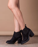 Botas Texana - Negro Gamuza