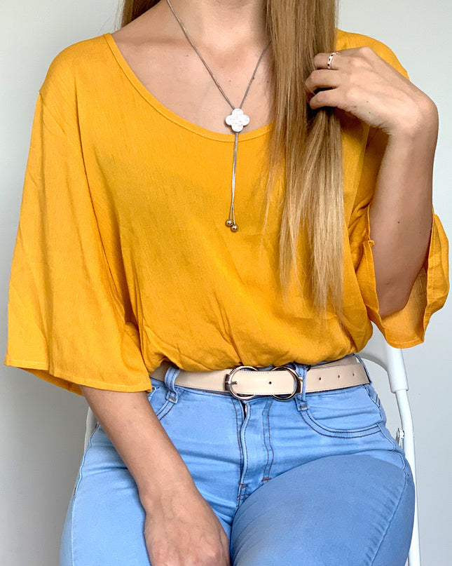 Blusa suelta - Mostaza