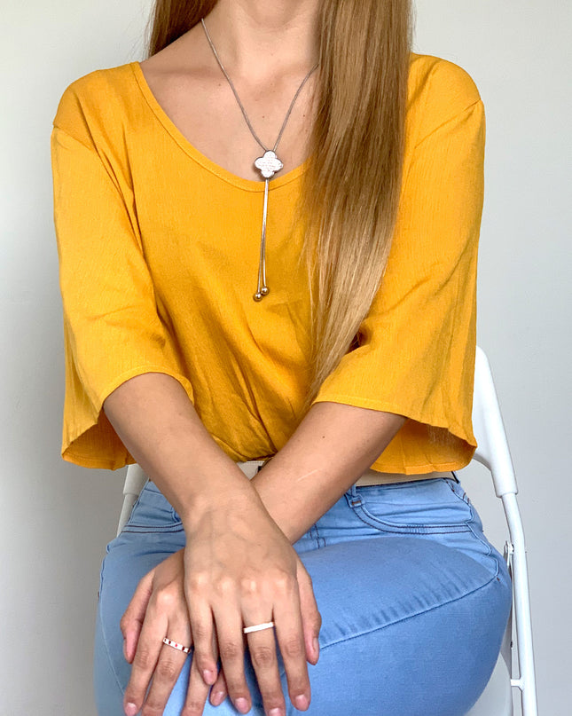 Blusa suelta - Mostaza