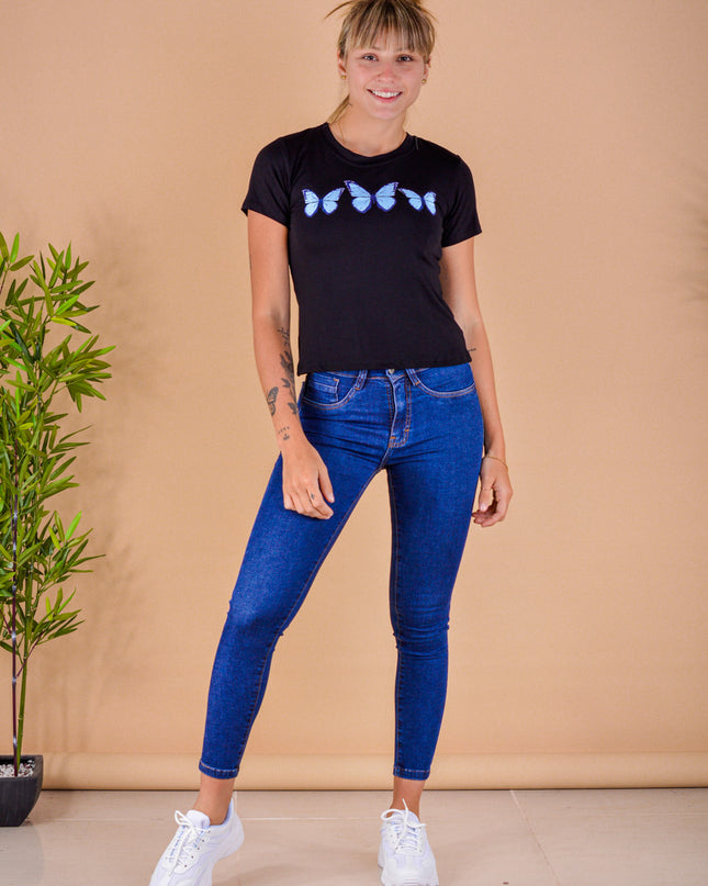 Polo Barú - Maripoza Azul - Negro