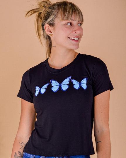 Polo Barú - Maripoza Azul - Negro