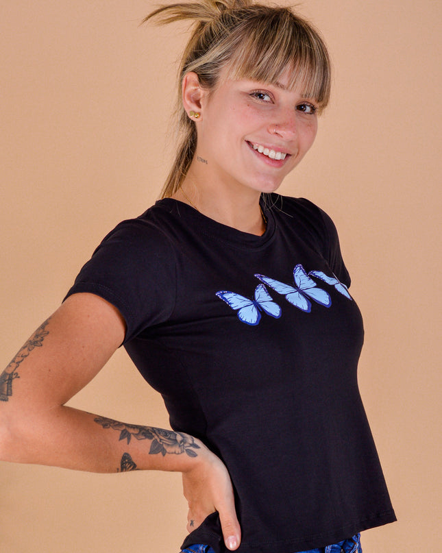 Polo Barú - Maripoza Azul - Negro