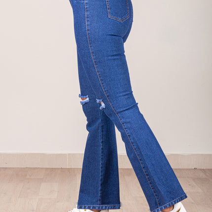 Pantalón Acampanado - Azul Cristal Roto