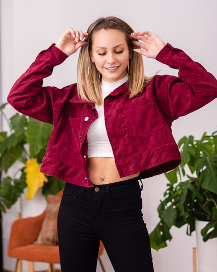 Casaca Cropped - Guinda