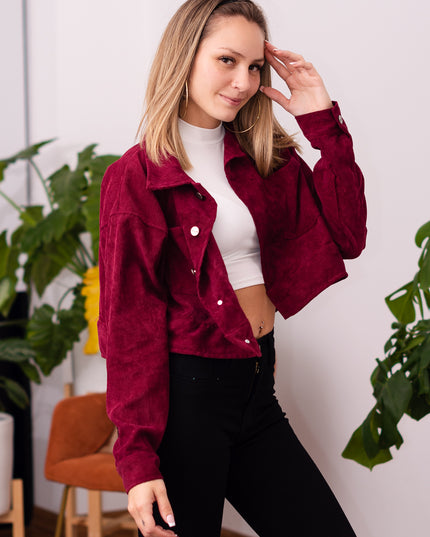 Casaca Cropped - Guinda