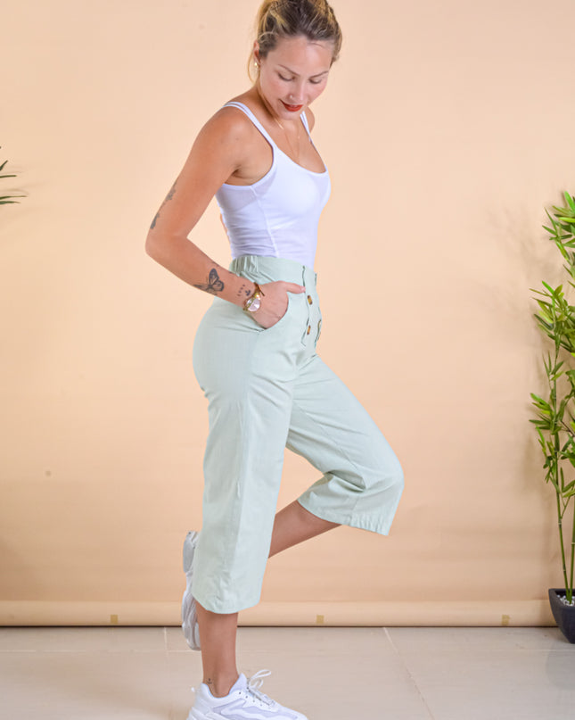 Pantalon Culotte - Verde Agua