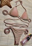Bikini Agatha - Dorado Con Fondo Palo Rosa