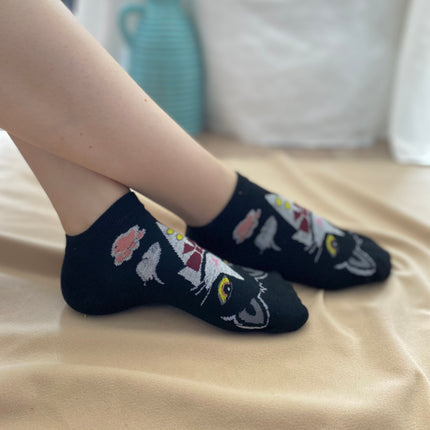 Medias Taloneras Gatitos - Negro