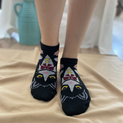 Medias Taloneras Gatitos - Negro
