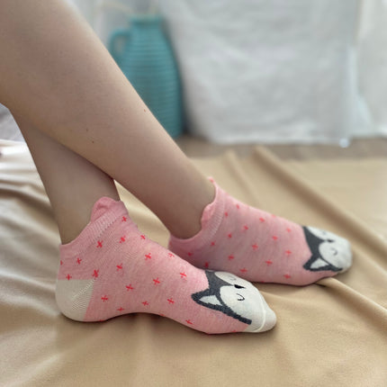 Medias Taloneras Buho - Rosado