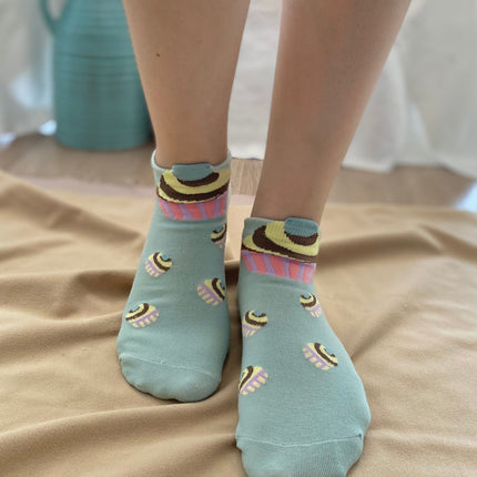 Medias Taloneras Pastelito - Verde Agua