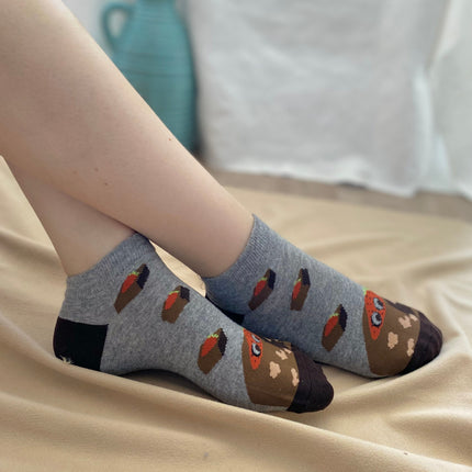 Medias Taloneras Fresitas - Gris