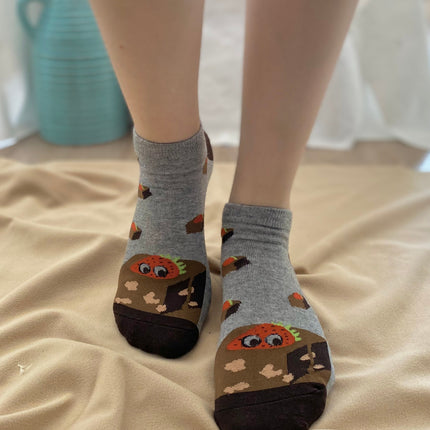 Medias Taloneras Fresitas - Gris