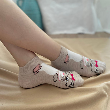 Medias Taloneras Gatita - Beige