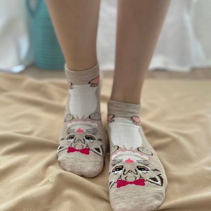 Medias Taloneras Gatita - Beige