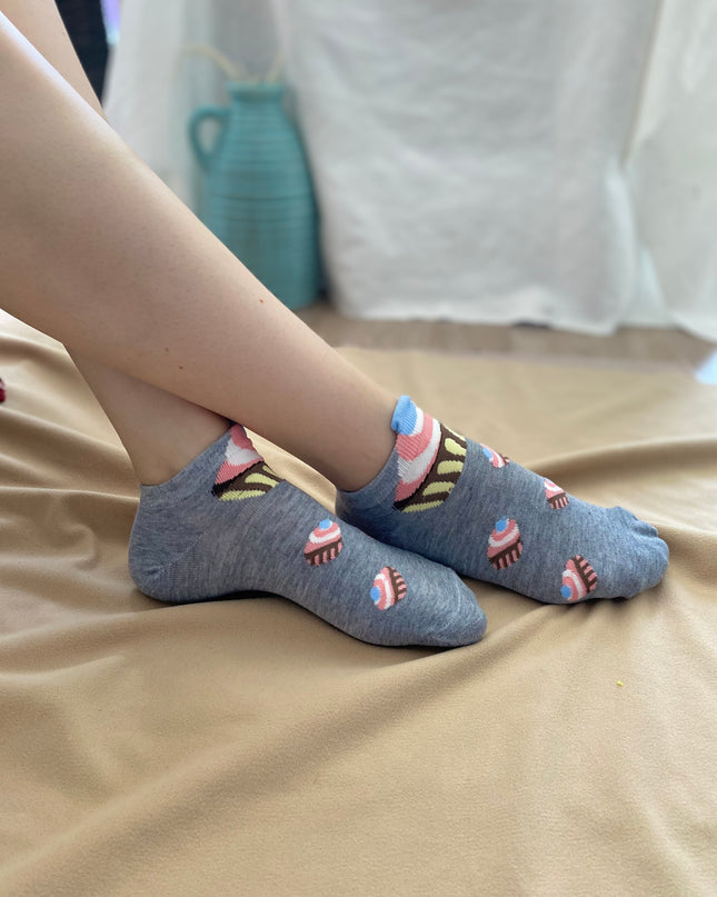Medias Taloneras Pastelito - Gris