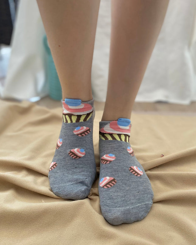 Medias Taloneras Pastelito - Gris