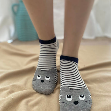 Medias Taloneras Ratoncito - Gris