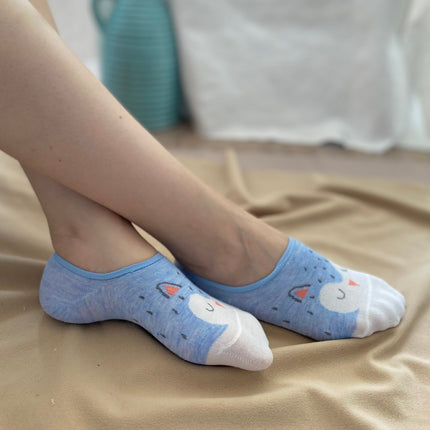 Medias Tobilleras Buho - Celeste