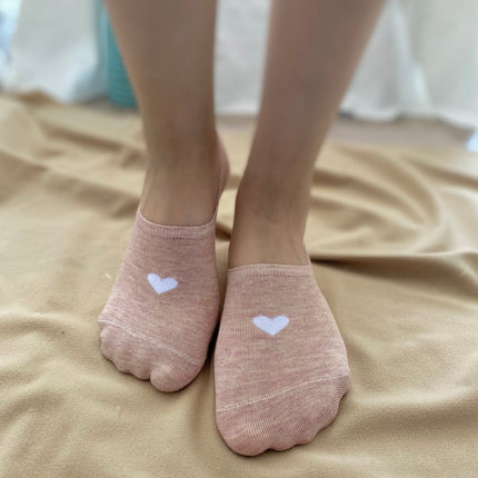 Medias Tobilleras Corazón - Palo Rosa