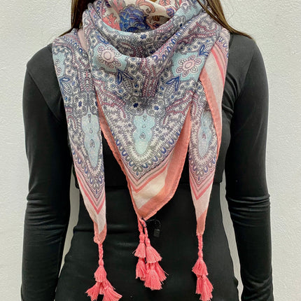 Pashmina con Diseño - Rosado