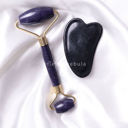 Rodillo facial + Gua sha - Negro