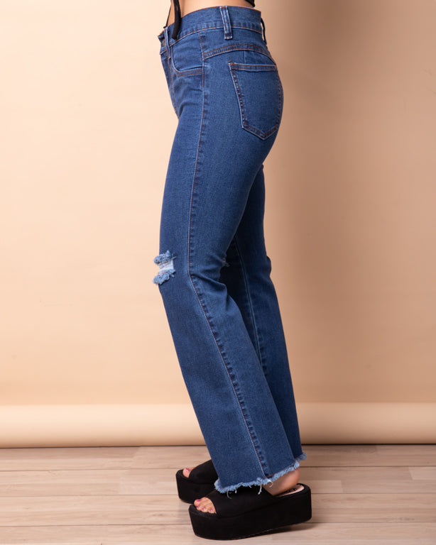 Pantalón Acampanado 4.0 - Azul Rasgado