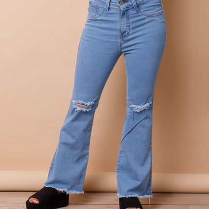 Pantalón Acampanado 4.0 - Celeste Rasgado