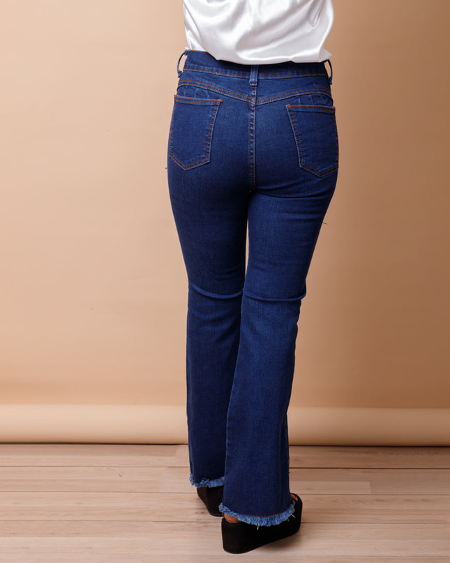 Pantalón Acampanado 4.0 - Azul Noche Rasgado