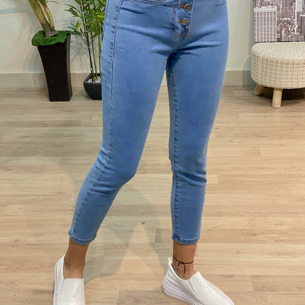 Pantalón 4 Botones - Celeste Oscuro