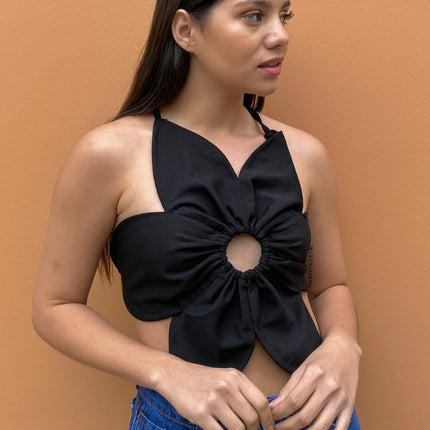 Top Flor - Negro