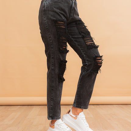 Pantalon Boyfriend 3.0 - Negro Jaspeado