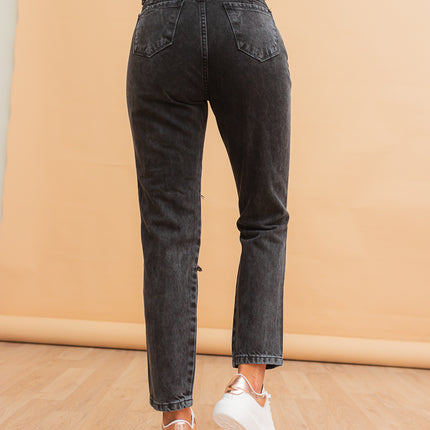 Pantalon Boyfriend 3.0 - Negro Jaspeado