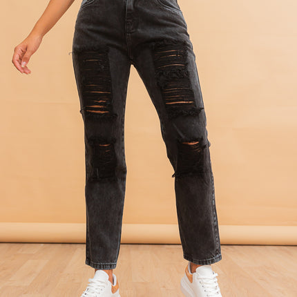 Pantalon Boyfriend 3.0 - Negro Jaspeado