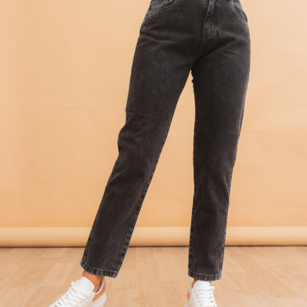 Pantalon Mom 3.0 - Negro Jaspeado
