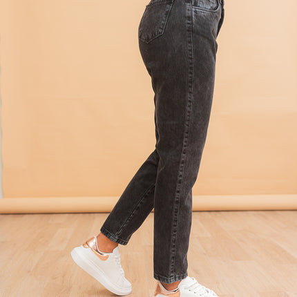 Pantalon Mom 3.0 - Negro Jaspeado
