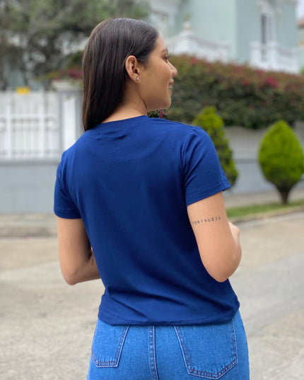 Polo Barú 10.0 - Florecitas - Azul