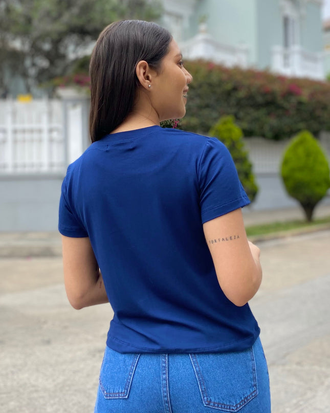 Polo Barú 10.0 - Florecitas - Azul