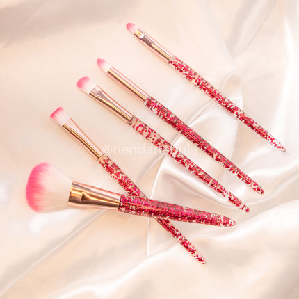 Set de 5 brochas para ojos - Fucsia
