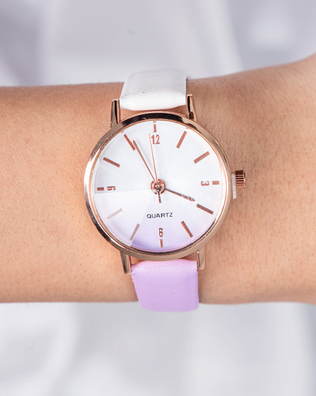 Reloj mujer bicolor - Lila con Blanco