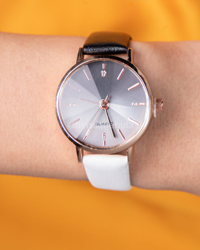 Reloj mujer bicolor - Blanco con Negro