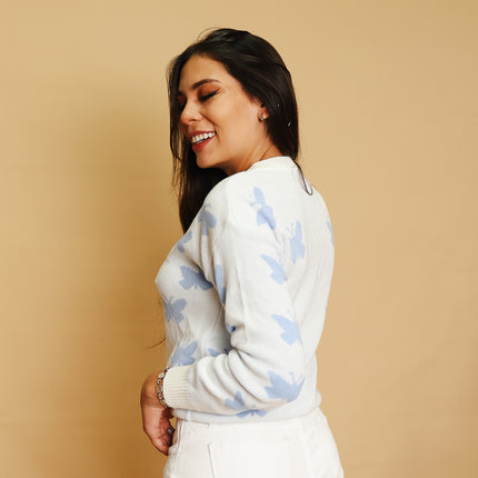 Cardigan Hilo Rita - Celeste