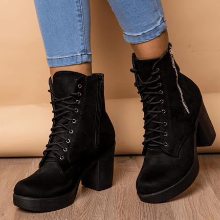 Botas Camilla - Negro Gamuza - Tienda Nébula