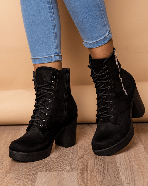Botas Camilla - Negro Gamuza - Tienda Nébula