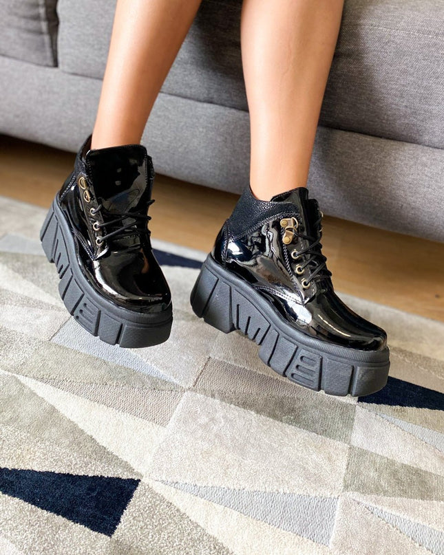 Botas Denizli - Negro Charol - Tienda Nébula