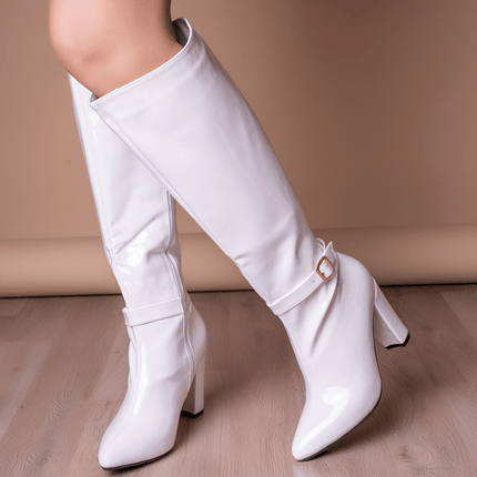 Botas Samalut - Blanco Charol - Tienda Nébula