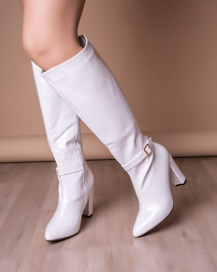 Botas Samalut - Blanco Charol - Tienda Nébula