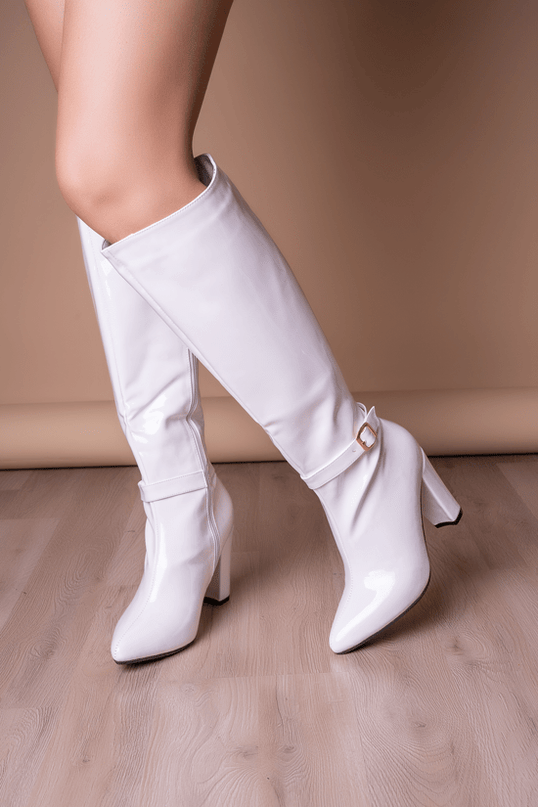Botas Samalut - Blanco Charol - Tienda Nébula