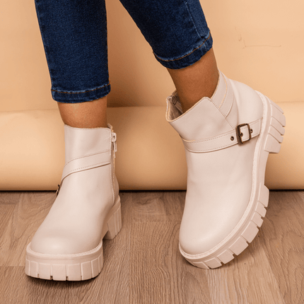 Botín Lillie - Beige - Tienda Nébula